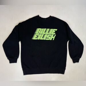 H&M Billie Eilish Graphic Crewneck Sweatshirt Women XS Black Music